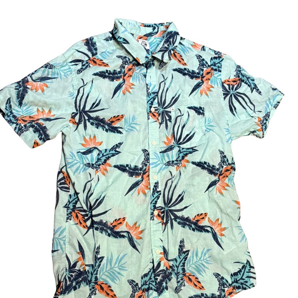 Quiksilver Tropical Button Up Shirt Men’s Large Cotton Surf Style